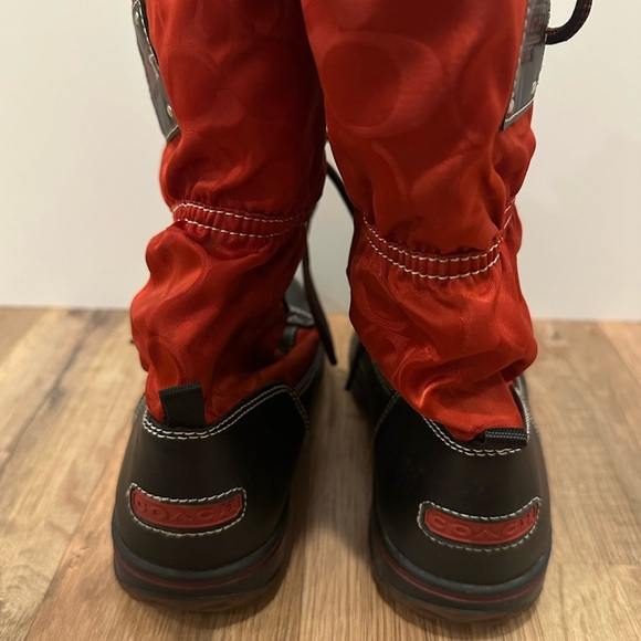 Like New - Coach Red and Black Lace Up Snow Boots - Picture 3 of 10